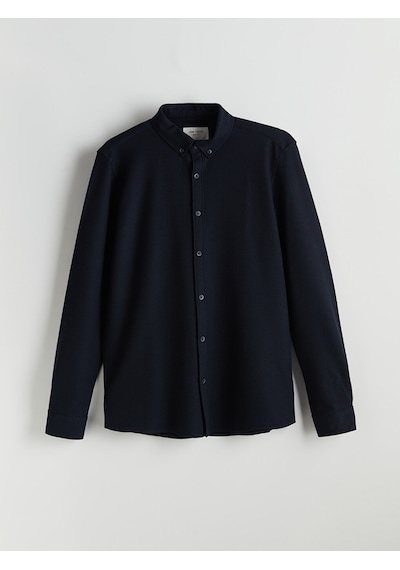 Lcw Vision Lacivert Slim Fit Uzun Kollu Erkek Dokulu Gömlek