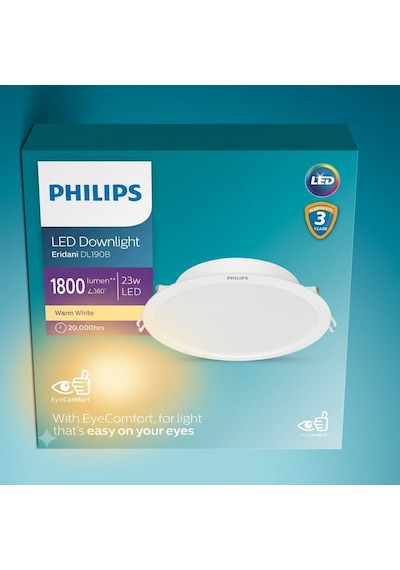Philips 23w Led 1800-2000 Lumen 3000k 4000k 6500k Delik Çapı 20cm Dış Çapı 22.5 Cm Yükseklik 4cm