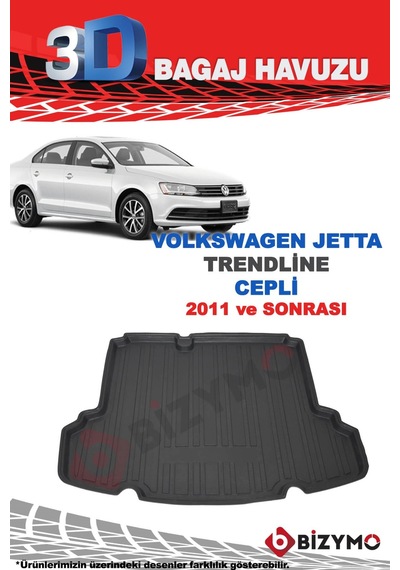 Volkswagen Jetta Trendline Cepli 2011+ 3D Bagaj Havuzu Bizymo