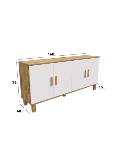 Bohem Serisi Riva Modern 160 Cm 4 Kapaklı Salon Konsolu - Aytaşı Ceviz