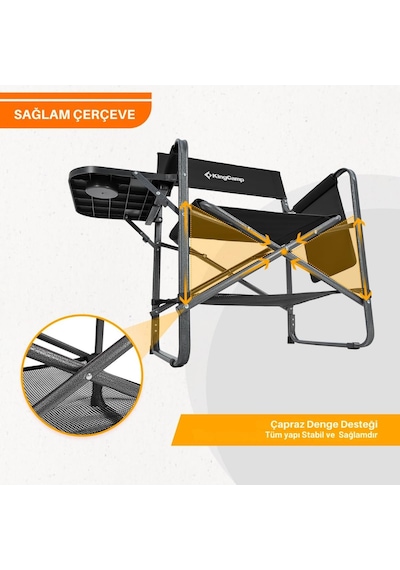 Kingcamp Ash Compact Katlanır Kamp Sandalyesi Black Çok Renkli