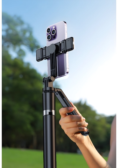 160cm Çift Işıklı Telefon Tripod Bluetooth Kumandalı Video Çekim Selfie Tripod Standı Telefon Tutucu 160 Cm