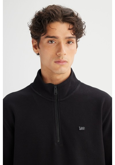 Lee Yarım Fermuarlı Dik Yaka Erkek Sweatshirt L2520312001 Siyah
