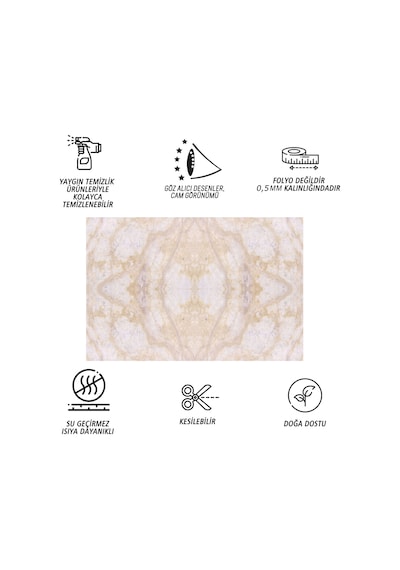 Tink Kendinden Yapışkanlı Bej Desenli Pvc Panel 41x62 Cm