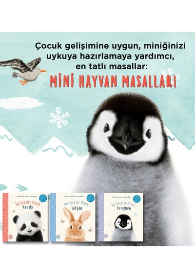 Mini Hayvan Masalları - 3 Adet Resimli Masal Kitabı / 2 yaş + -