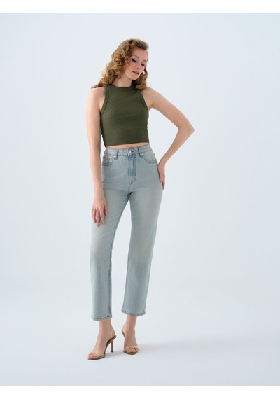 LOFT Comfort Straight Comfort Fit Kadın Pantolon Lf2038797 Q1.v1 Denim