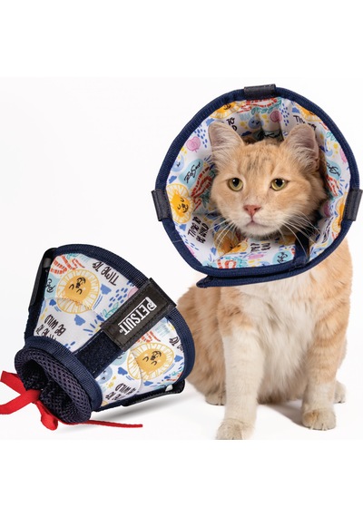 Petsuit Elizabeth Yakalık Kedi Desenli Rahat Ve Ayarlanabilir Koruma Boyunluğu Kedi Yakalık