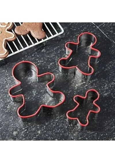 Yılbaşı Noel Gingerman Bebek Zencefilli Kurabiye Adam Kalıp Metal Kopat Metalik