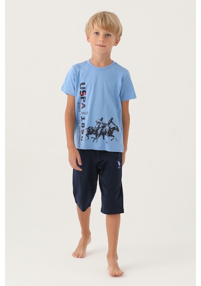 U.S. Polo Assn. Lisanslı To Be İndigo Erkek Çocuk Kapri Takım 5274-43051 İndigo