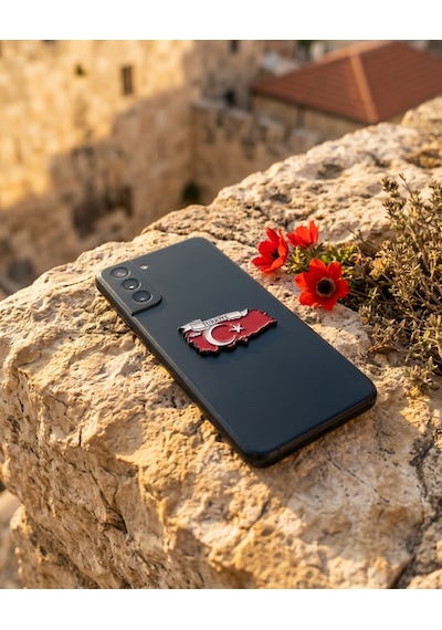 Türkiye Haritası İçinde Bayrağı Telefon Sticker 3d Metal Tasarım, Premium Kalite Arka Süs A300130 Diğer