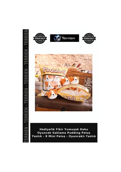 Fikir Yumuşak Doku Oyuncak Saklama Pudding Peluş Yastık - 8 Mini Peluş - Oyuncaklı Yastık Diğer