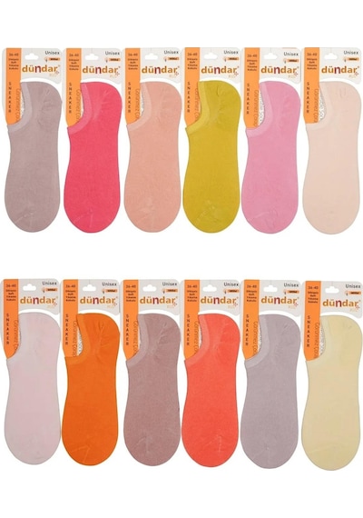Dündar Çorap Dündar Kadın Modal Plus Pastel Renk Sneaker Çorap 6876 - 6 Adet