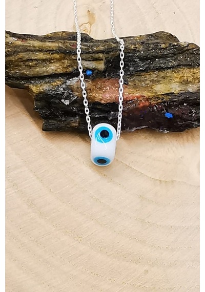 Omar Silver Kadın Nazar Boncuklu Doğal Taşlı Gümüş Kolye Omr8209 (513868136)