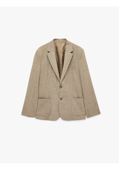 Koton Uzun Kollu Viskon Karışımlı Cepli Düğmeli Mono Yaka Slim Fit Blazer Ceket Kahverengi 6sam50006nw Koton Uzun Kollu Viskon Karışımlı Cepli Düğmeli Mono Yaka Slim Fit Blazer Ceket Kahverengi 6sam50006nw