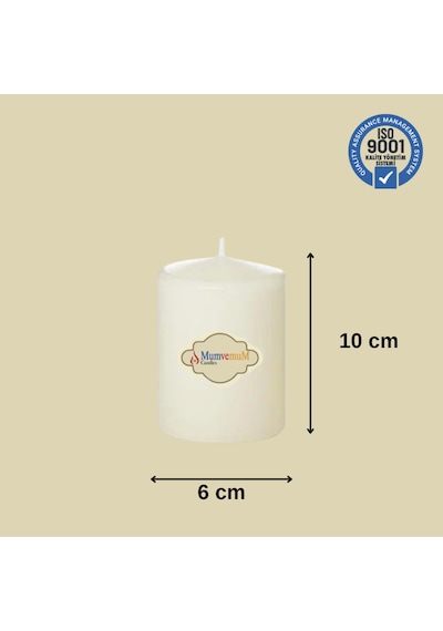 3 Lü Krem Set Mum Çap :6 Cm Krem