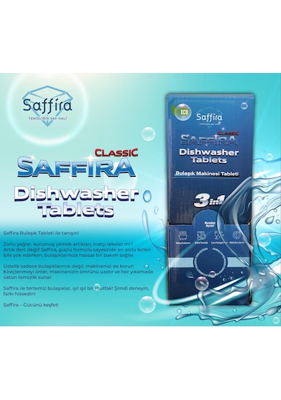 Saffira 3 ü 1 Arada Classic Bulaşık Makinesi Tableti 30'lu