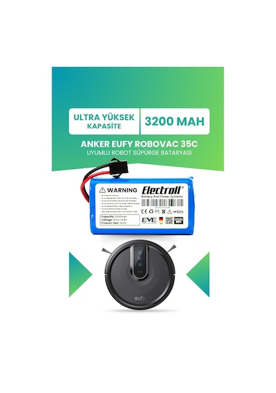 Eufy Robovac 35c Batarya 3.200mah Pil Robot Süpürge Batarya