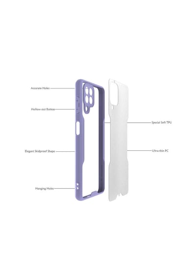 Galaxy M32 Kılıf Kamera Korumalı Arkası Şeffaf Silikon