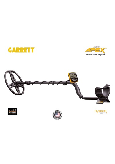Garrett Ace Apex 8.5''x11'' Dd Multi-flex Raıder Başlık İle - Basic Paket Metal Dedektörü