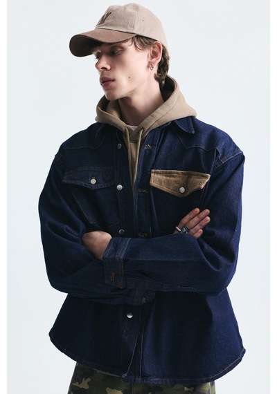 Vamos Oversize Kot Gömlek Lacivert