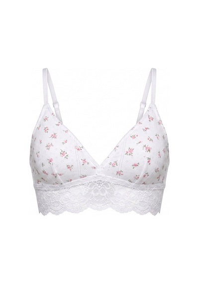 Bonbon Kadın Giyim Likralı Kumaş Dantel Detaylı Bralet Bb2763 Beyaz
