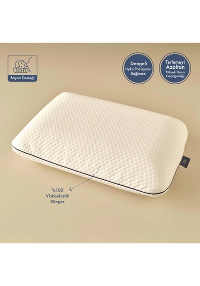 Bella Maison Relax Visko Yastık Beyaz 60 x 40 x 13 CM
