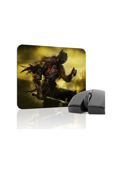 Dark Souls Kaymaz Dikişli Kauçuk Oyuncu Mousepad V3 - 22x18 Gaming Mouse Pad Fare Altlığı