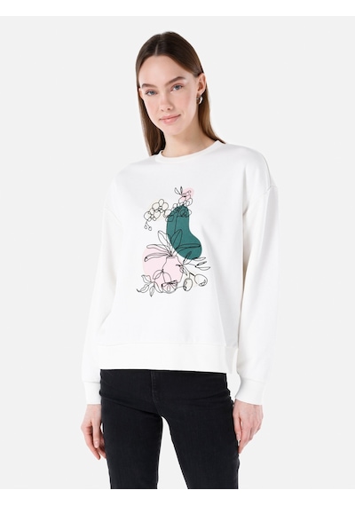 Colin's Colins Beyaz Kadın Sweatshirt Cl1068067 Q1.v2 Ofw Beyaz