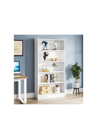 Mdf White Library Kitaplık Beyaz