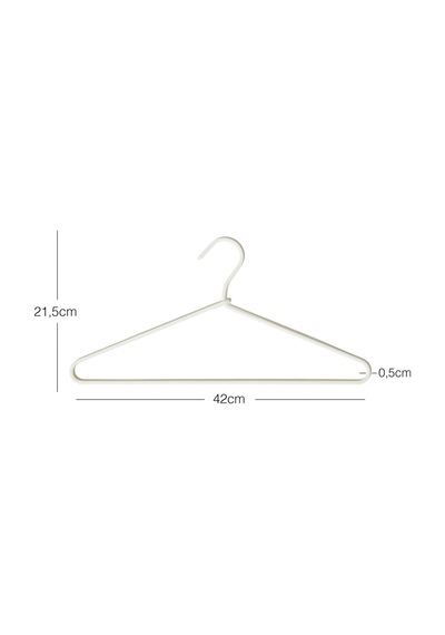 Ocean Home Textile 6'lı Ekru Renk Kumaş Kaplı Metal Giysi Askısı 21.5 X 42 X 0.5 Cm Beyaz