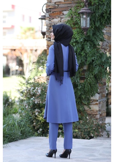 İbrahim Burak Etiler Collection Pileli Takım Elbise Mc0035 İndigo