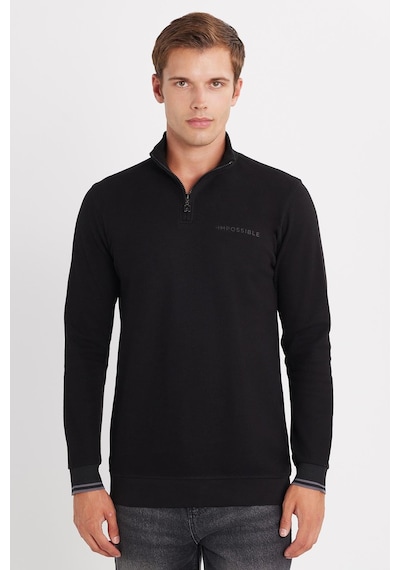 Tudors Erkek Slim Fit Dar Kesim Pamuklu Yarım Fermuarlı Dik Yaka Siyah Sweatshirt-35783 Siyah Tudors Erkek Slim Fit Dar Kesim Pamuklu Yarım Fermuarlı Dik Yaka Siyah Sweatshirt-35783 Siyah