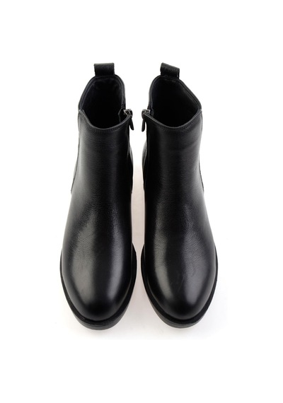Siyah Hakiki Deri Kadın Bot & Bootie K02286011103 Siyah