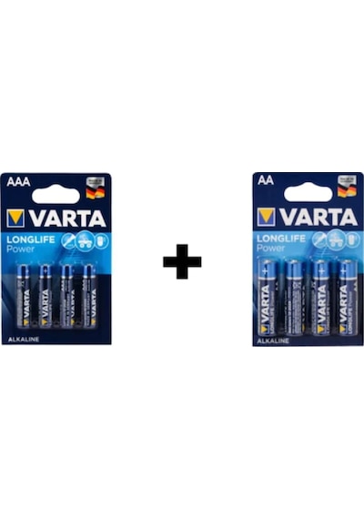 Varta Longlife Power 4906 AA Kalem Pil 4'lü + Longlife Power 4903 AAA İnce Pil 4'lü