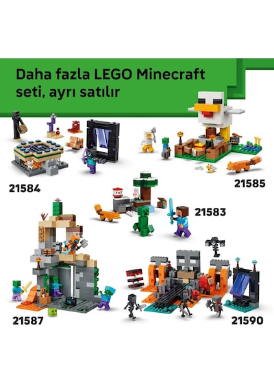 LEGO® Minecraft® Solgun Bahçe 21586 - 7 Yaş ve Üzeri Çocuklar için Minecraft Figürleri İçeren Yaratıcı Oyuncak Yapım Seti (243 P)