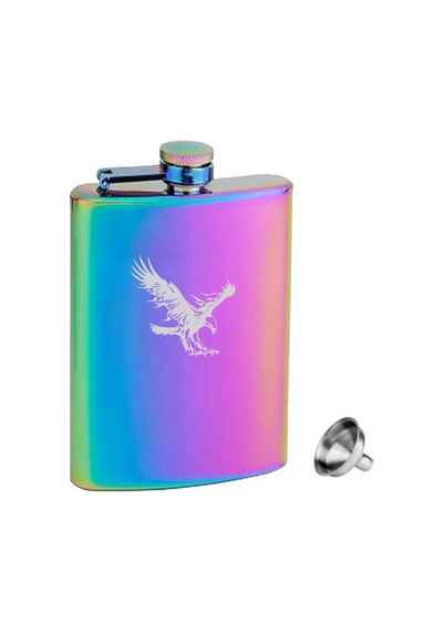 Rainbow Paslanmaz Çelik Cep İcki Matarası 8oz 240ML Kartal