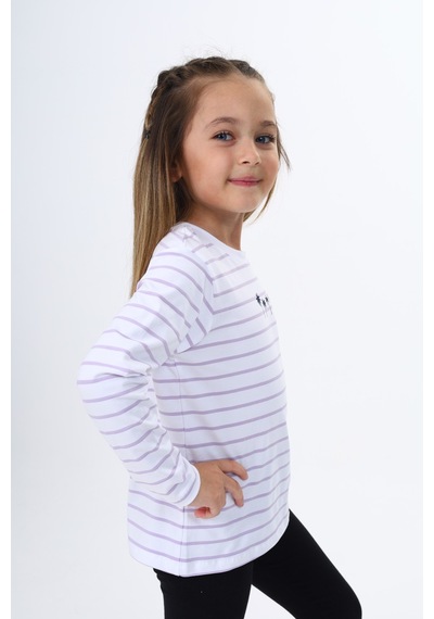 Toontoy Kids Toontoy Kız Çocuk Çizgili Tişört Açık Lila