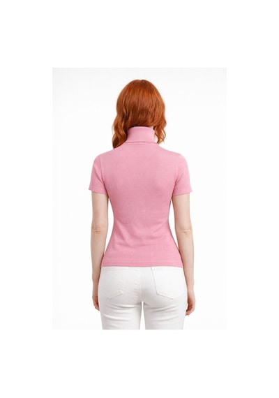 Neden Tekstil Boğazlı Yarasa Kollu Fitilli Crop Bluz - Pembe