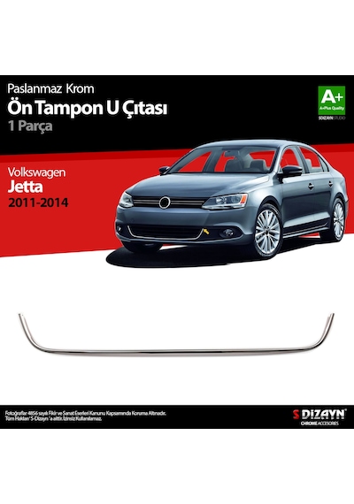 S-Dizayn Vw Jetta Krom U Formlu Ön Tampon Çıtası 1 Prç. 2011-2014