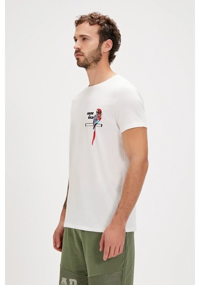 Bad Bear Macaw T-shırt Beyaz Erkek Tshirt Siyah