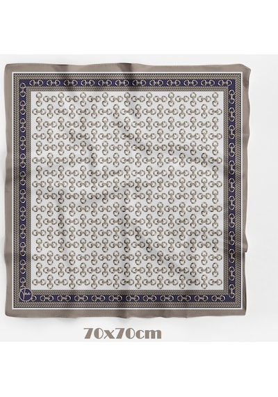 Barok Zincir Desen 70 70cm Bandana/fular Çok Renkli