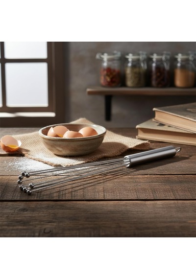 Paslanmaz Çelik Top Uçlu Çubuk Çırpıcı 31 Cm Profesyonel Ball Whisk Hızlı Ve Kolay Karıştırma Yumurta, Sos Ve Hamurlar İçin İdeal