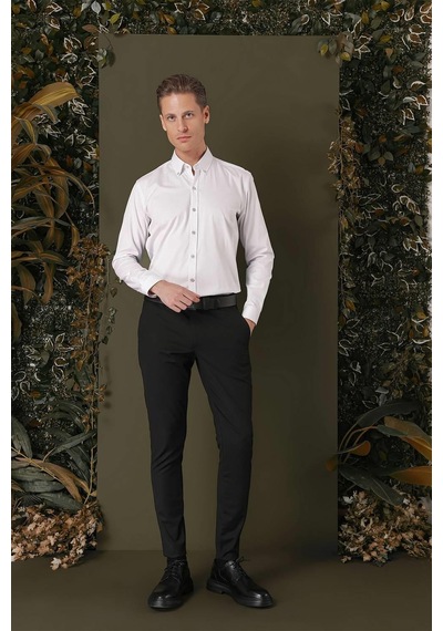 Efor Gk 711 Slim Fit Taş Klasik Gömlek Taş