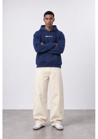 Respire Erkek Spirit Patch Detaylı Oversize Hoodie Lacivert