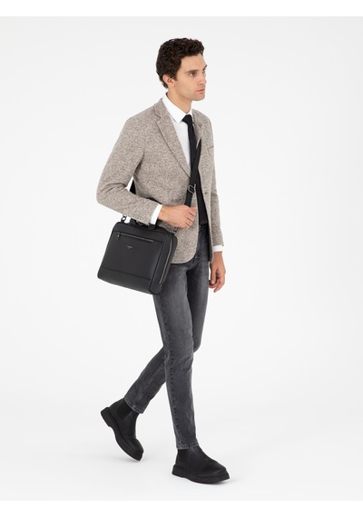 Cacharel Bej Slim Fit Yün İpek Karışımlı Flanel Ceket