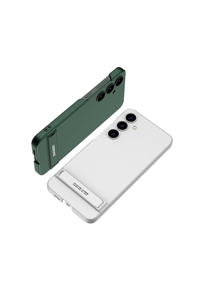 Galaxy S24 Kılıf Uzaklarda Arama Kamera Korumalı Dikey Standlı Ays Kılıf Siyah