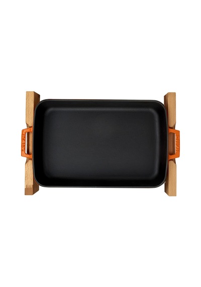 Lava Metal Döküm Dikdörtgen Tepsi Ve Altlığı, 26x40cm Sku: Smg8690010593696 Ahşap