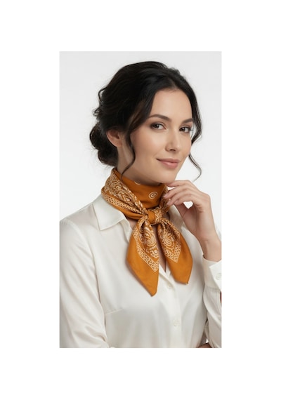 Mollycrush Unisex Turuncu Şal Desenli Bandana Günlük Saç Aksesuarı, Boyunluk Ve Outdoor Fular Turuncu