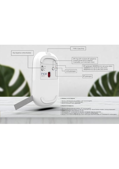 Inca Iwm-242k Bluetooth+wireless Double Mod Rechargeable Cat Patt