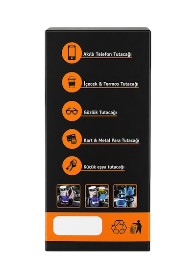Araç İçi 4'lü Çok Fonksiyonlu Bardaklık Ve Organizer - 360 Dönebilir İnfura